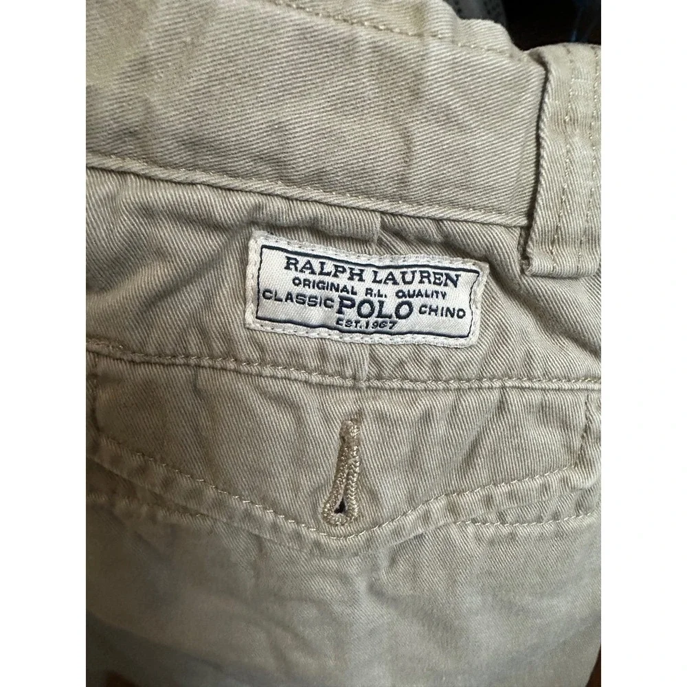 Polo Ralph Lauren Boys Khaki Cargo Shorts Classic Polo Chino Size 7 Tan